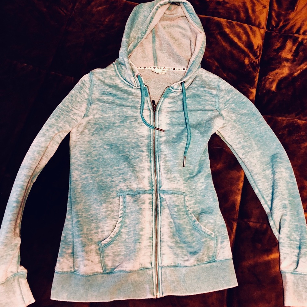 Roxy teal burnout style zip up